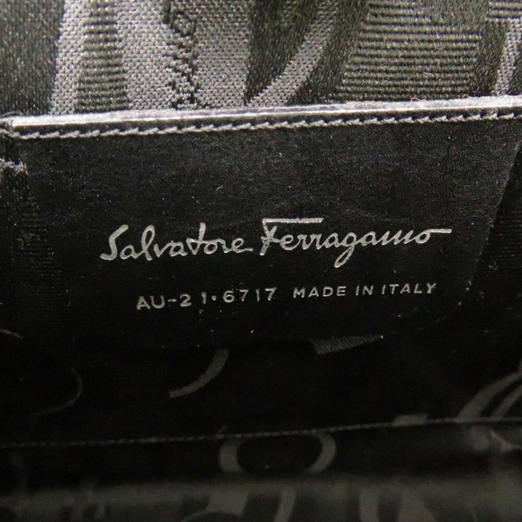 SALVATORE FERRAGAMO Gancini AU-21 6717 Aluminum Silver Shoulder Bag - Picture 9 of 9
